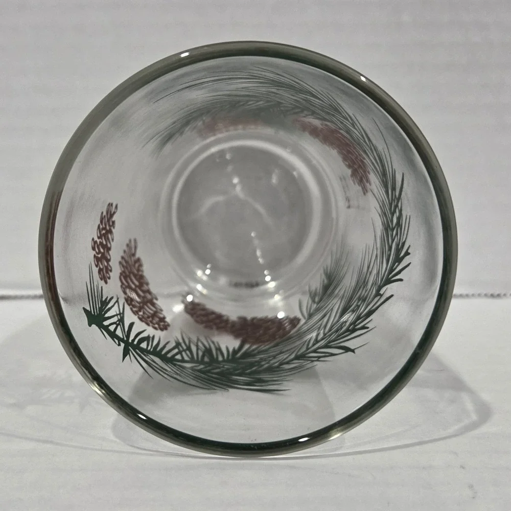 Vintage Boscul Peanut Butter Glass Pine Cone Pattern Tumbler 5 Inch Tall